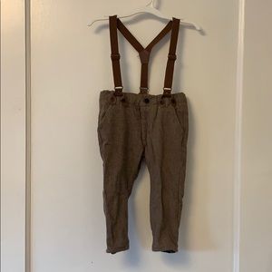 KIDS-Zara baby boy tweed pants with suspenders